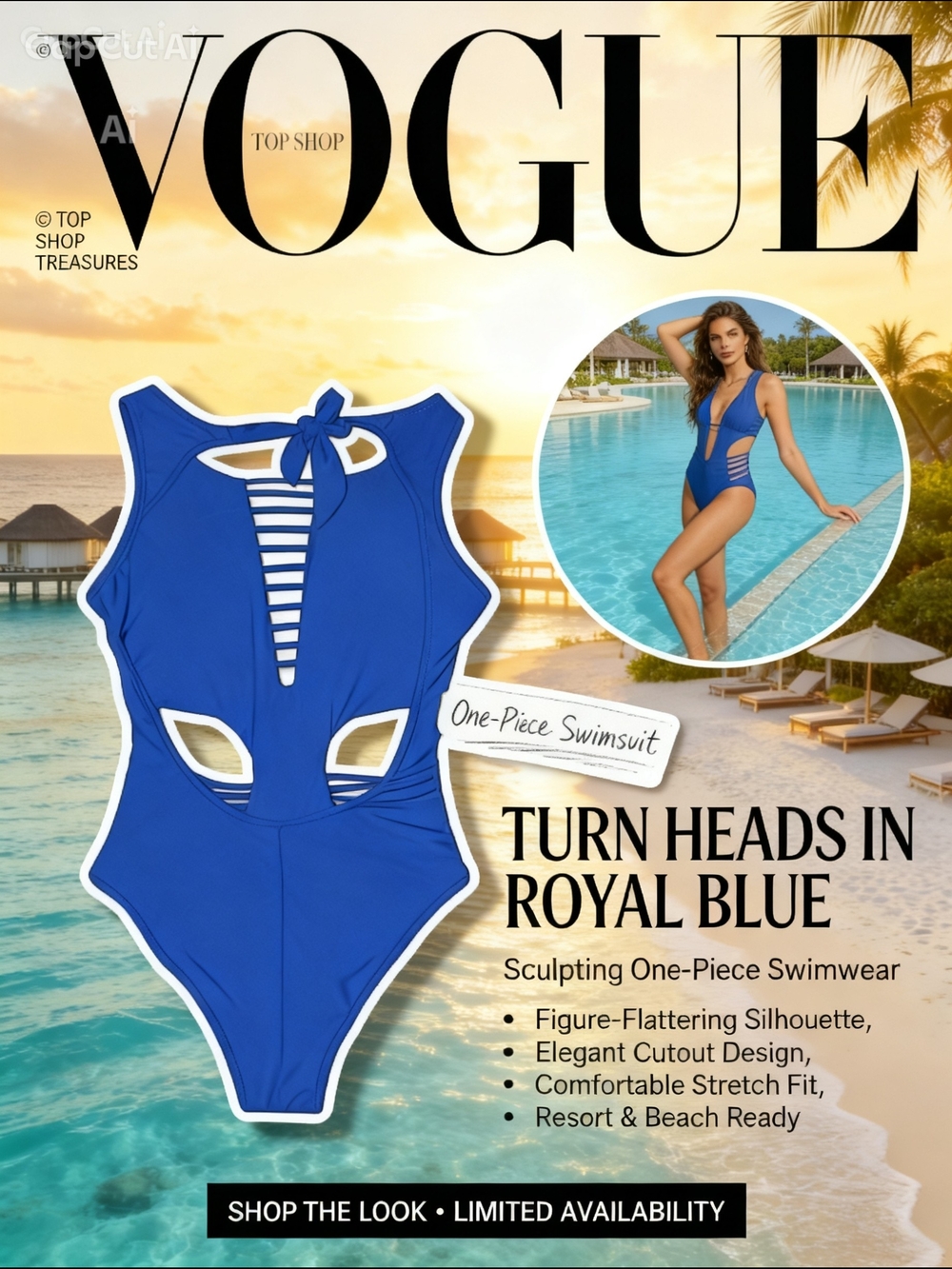 Gottex Electric Blue Cutout One-Piece Swimsuit - Picture 8 of 8